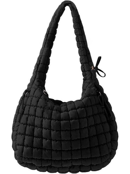 Handbags - Puffer Quilted Tote Bag for Women Nylon Crossbody Bags Puffy Purse Hobo Large Sh